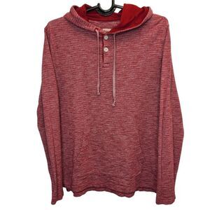 Mossimo Womens Lightweight Maroon Red Pullover Drawstring Sweatshirt Hoodie M